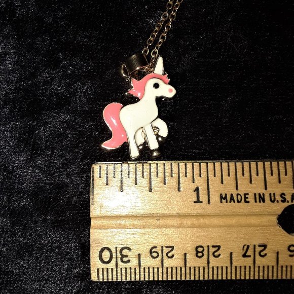 Cute Unicorn Pendant Necklace and Earrings Set - Picture 4 of 7